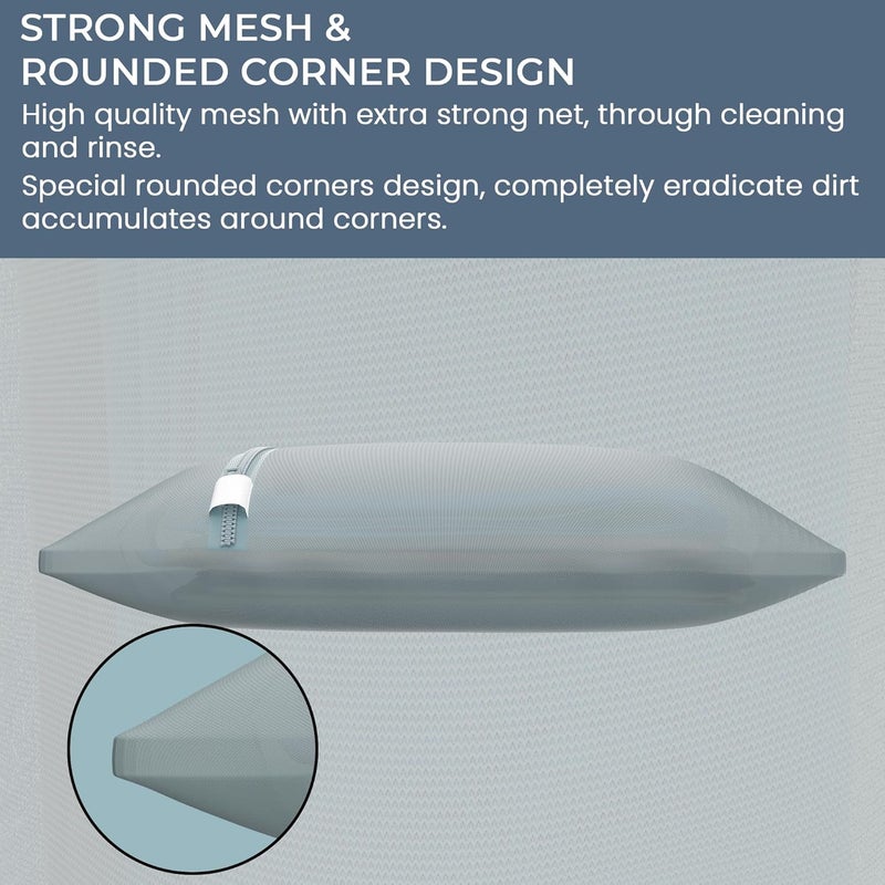 Kuber Industries Set of 9 Polyester Mesh Laundry Bag with Zip Reusable Washing Bags for Washing Machine Ideal for Delicate Fabrics Lingerie Shoes Protection YZ2GRY Plain Grey - Image 4