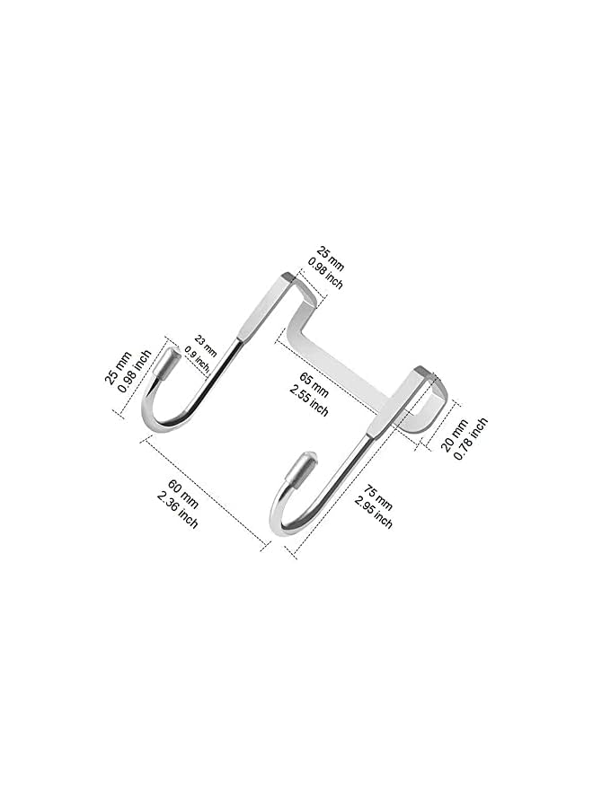 PROMASS 4Pcs Over the Door Hooks, Double S Shape Cabinet Door Drawer Hanger, Stainless Steel Heavy Duty Hook, Suitable for for Closet Wardrobe Door Kitchen Bathroom Bedroom, Hanging Clothes Bags Towels - Image 2