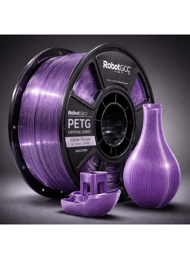 وبوت جي سي سي خيوط طباعة ثلاثية الأبعاد RobotGCC PETG باللون البنفسجي مع تأثير براق، 1.75 مم، 1 كجم، متينة ومنخفضة التشوه، مجسمات الخيال والديكورات الراقية - Image 3