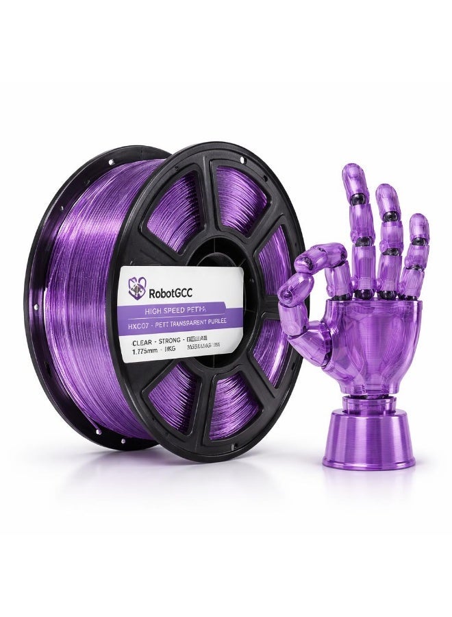 وبوت جي سي سي خيوط طباعة ثلاثية الأبعاد RobotGCC PETG باللون البنفسجي مع تأثير براق، 1.75 مم، 1 كجم، متينة ومنخفضة التشوه، مجسمات الخيال والديكورات الراقية - Image 1