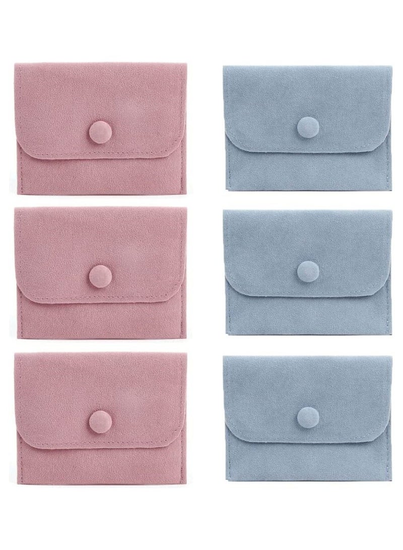 KASTWAVE 6 Pcs Velvet Jewelry Storage Pouch with Snap Button Gift Bags Small Purse Jewelry Storage Box - Image 3