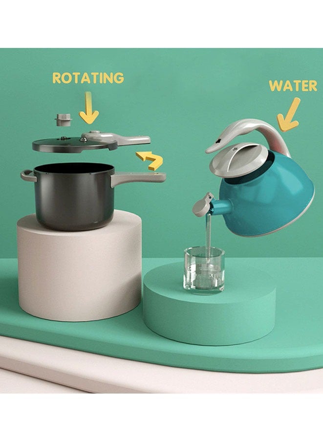 مويكسين مجموعة لعب المطبخ المكونة من 32 قطعة ملحقات اللعبة لعبة التظاهر مع القدور والمقالي للأطفال الصغار أدوات الطبخ للعب الأطفال الصغار - Image 5