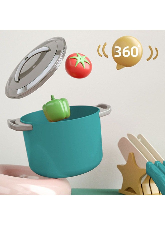 مويكسين مجموعة لعب المطبخ المكونة من 32 قطعة ملحقات اللعبة لعبة التظاهر مع القدور والمقالي للأطفال الصغار أدوات الطبخ للعب الأطفال الصغار - Image 4