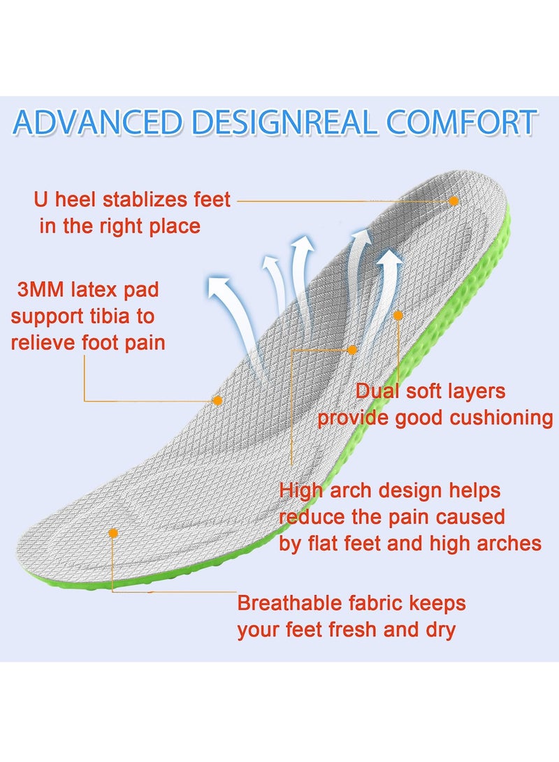 KASTWAVE Shoe Insoles for Men Women,Comfortable Sports Shoe Inserts Memory Foam Insoles,for Shock Absorption and Relieve Foot Pain,Plantar Fasciitis Arch Support Insoles Size: Men's 6.5-7 / Women's 8.5-9 - Image 4