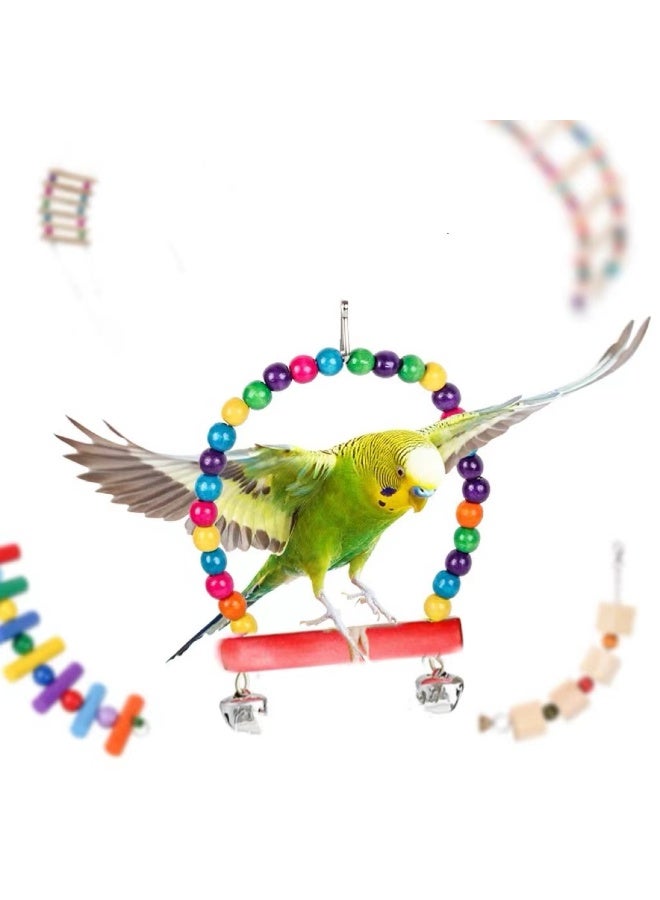 general 19-Piece Bird Swing Chewing Toy Set With Hammock Bell Multicolour - Image 2