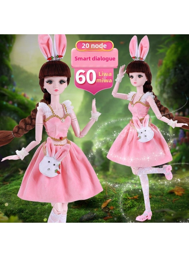 60 Centimeter Oversized Dress-up Doll Suit Girl Princess Girl Toy Talking Doll Birthday-Color:Upgraded Version (can Blink) Princess Luolin-Height:60cm + Exquisite Gift Package + 【simple Decoration】 - Image 2