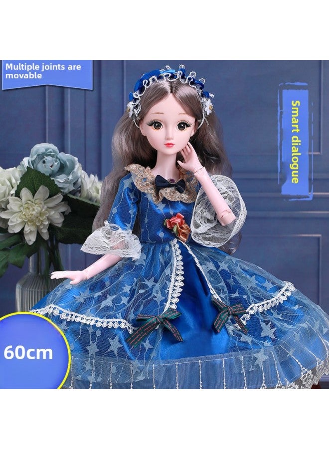 60 Centimeter Oversized Dress-up Doll Suit Girl Princess Girl Toy Talking Doll Birthday-Color:Upgraded Version (can Blink) Princess Luolin-Height:60cm + Exquisite Gift Package + 【simple Decoration】 - Image 3
