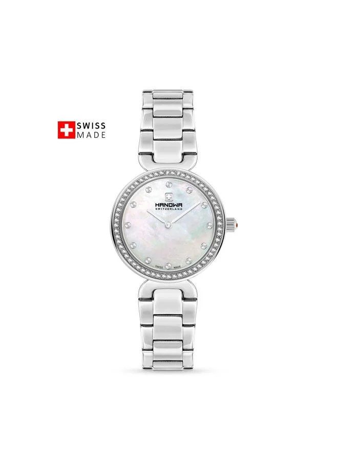Melide White Mother-of-pearl Dial Silver Stainless Steel Analog Watch for Women 31mm
