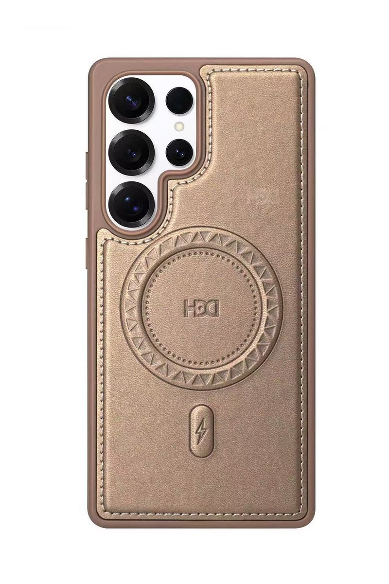 أتش دي دي اتش دي دي غطاء حمايه لهاتف سامسونج جلاكسي اس 25 الترا جراب مغناطيسي ياتي بحواف مرتفعة حول الشاشة  تساعد على منع الخدوش - تايتنوم دهبي