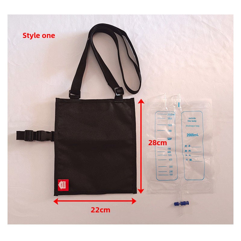 Home Care Drainage Bag Fixed Bag Bladder Bile Catheter Crossbody Portable Storage Urine Bag Fistula Bag Backpack(Style one, square drainage bag use, All yards) - Image 1