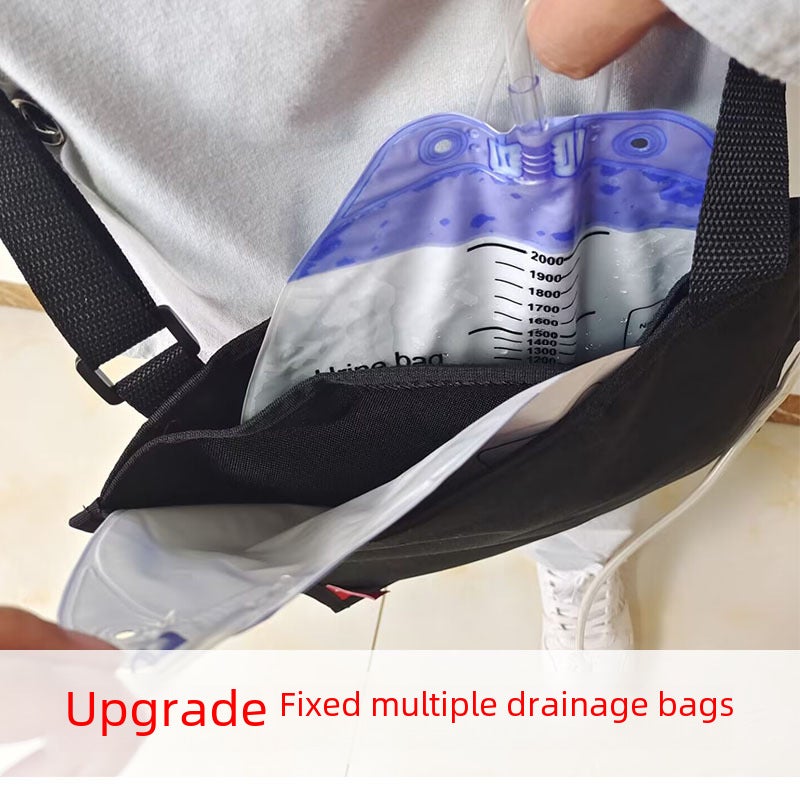 Home Care Drainage Bag Fixed Bag Bladder Bile Catheter Crossbody Portable Storage Urine Bag Fistula Bag Backpack(Style one, square drainage bag use, All yards) - Image 5