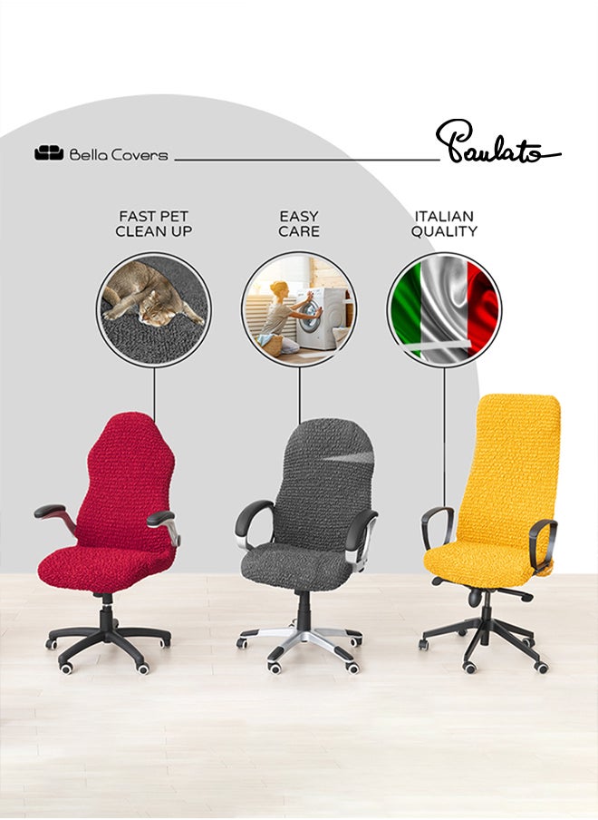 PAULATO - Paulato Office & Gaming Chair Slipcover - Stretch Computer Desk Chair Cover with Zipper - Fabric Slipcovers -1-Piece Form Fit Cover - Microfibra Collection - Coral Pink (Office Chair) - Image 1