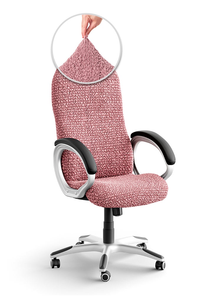 PAULATO - Paulato Office & Gaming Chair Slipcover - Stretch Computer Desk Chair Cover with Zipper - Fabric Slipcovers -1-Piece Form Fit Cover - Microfibra Collection - Coral Pink (Office Chair) - Image 1