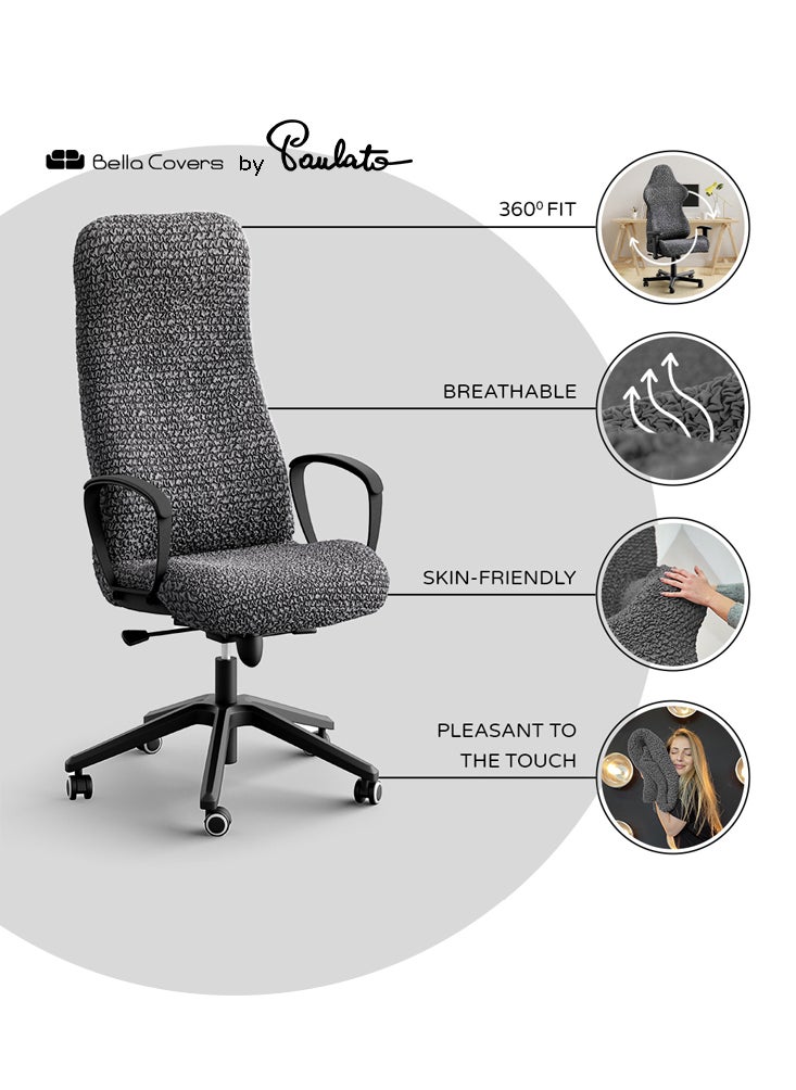 PAULATO - Paulato Office & Gaming Chair Slipcover - Stretch Computer Desk Chair Cover with Zipper - Fabric Slipcovers -1-Piece Form Fit Cover - Microfibra Collection - Coral Pink (Office Chair) - Image 1