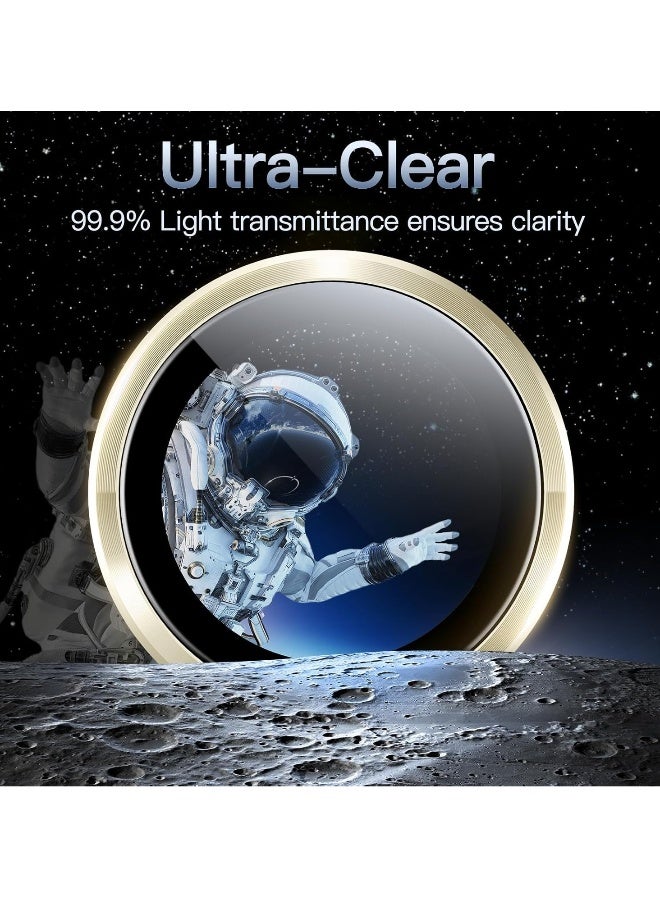 DUSALA Camera Lens Protector for iPhone 15 6.1-Inch and iPhone 15 Plus 6.7-Inch, 9H Tempered Glass Metal Individual Ring Cover, HD Clear, 1 Set (Yellow) - Image 4