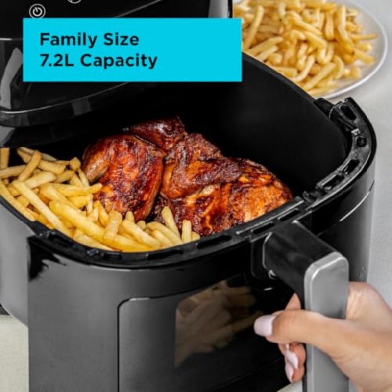 8-in-1 Digital Air Fryer with Window, 7.2L Large Capacity, 1800W, Rapid Air Technology, LED Touch Display, Dehydrate Function, Dishwasher Safe Basket, Cool-Touch Handle - AF7210-B5 - Image 4