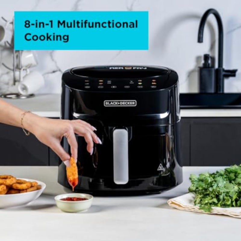 8-in-1 Digital Air Fryer with Window, 7.2L Large Capacity, 1800W, Rapid Air Technology, LED Touch Display, Dehydrate Function, Dishwasher Safe Basket, Cool-Touch Handle - AF7210-B5 - Image 2