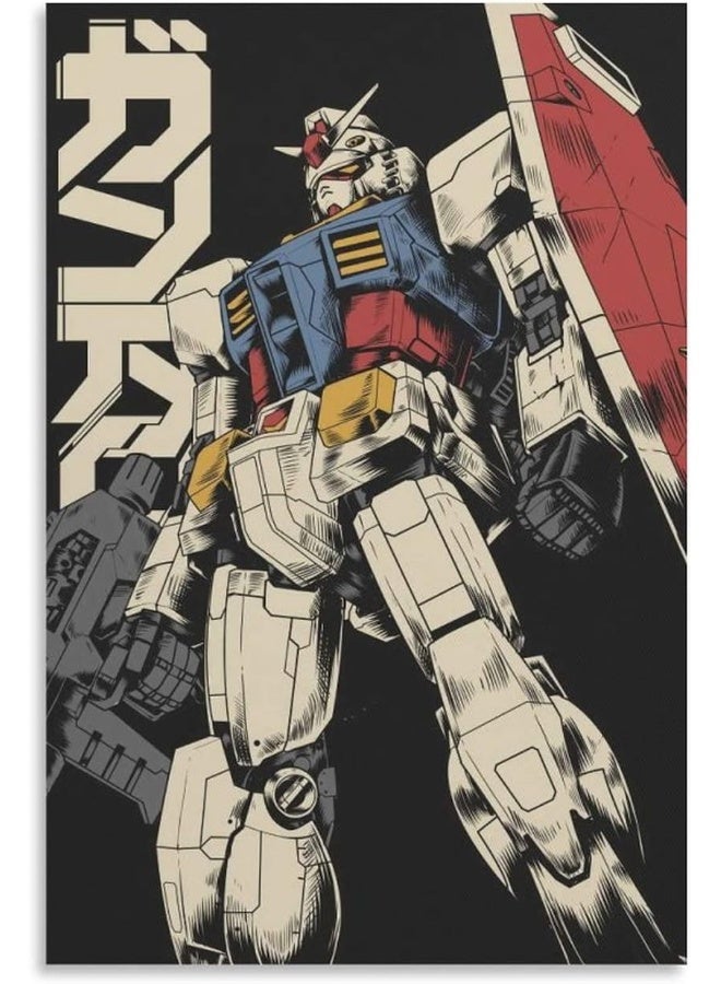 Home Trove XINYUELONG Anime RX 78 2 Gundam Poster Canvas Wall Art Painting Posters Decoration Room Decor Unframe 12x18inch(30x45cm) - Image 1