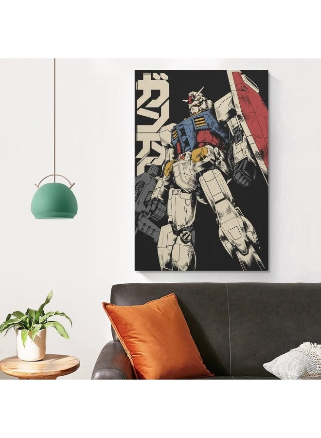 Home Trove XINYUELONG Anime RX 78 2 Gundam Poster Canvas Wall Art Painting Posters Decoration Room Decor Unframe 12x18inch(30x45cm) - Image 3