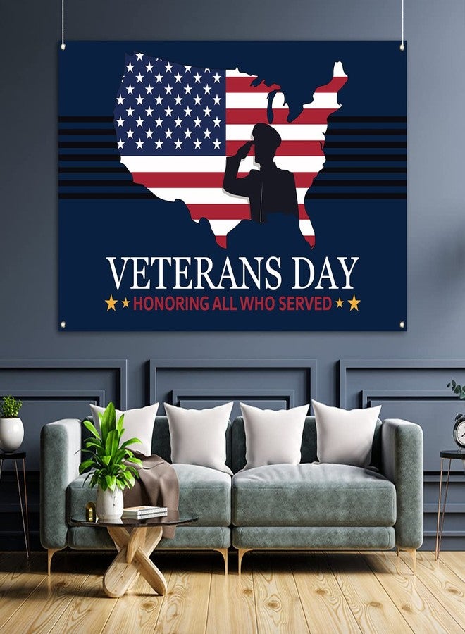 Pudodo Veterans Day Backdrop Banner Honoring All Who Served American Patriotic Holiday Photography Background Wall Decoration - Image 5