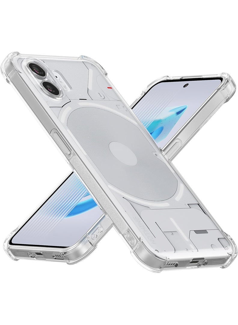 Theodor Nothing 2 Clear Case, Shock-Absorption TPU Cell Phone Cover with Reinforced Corners, Soft Flexible & Crystal Clear Protective Bumper Case - Image 1
