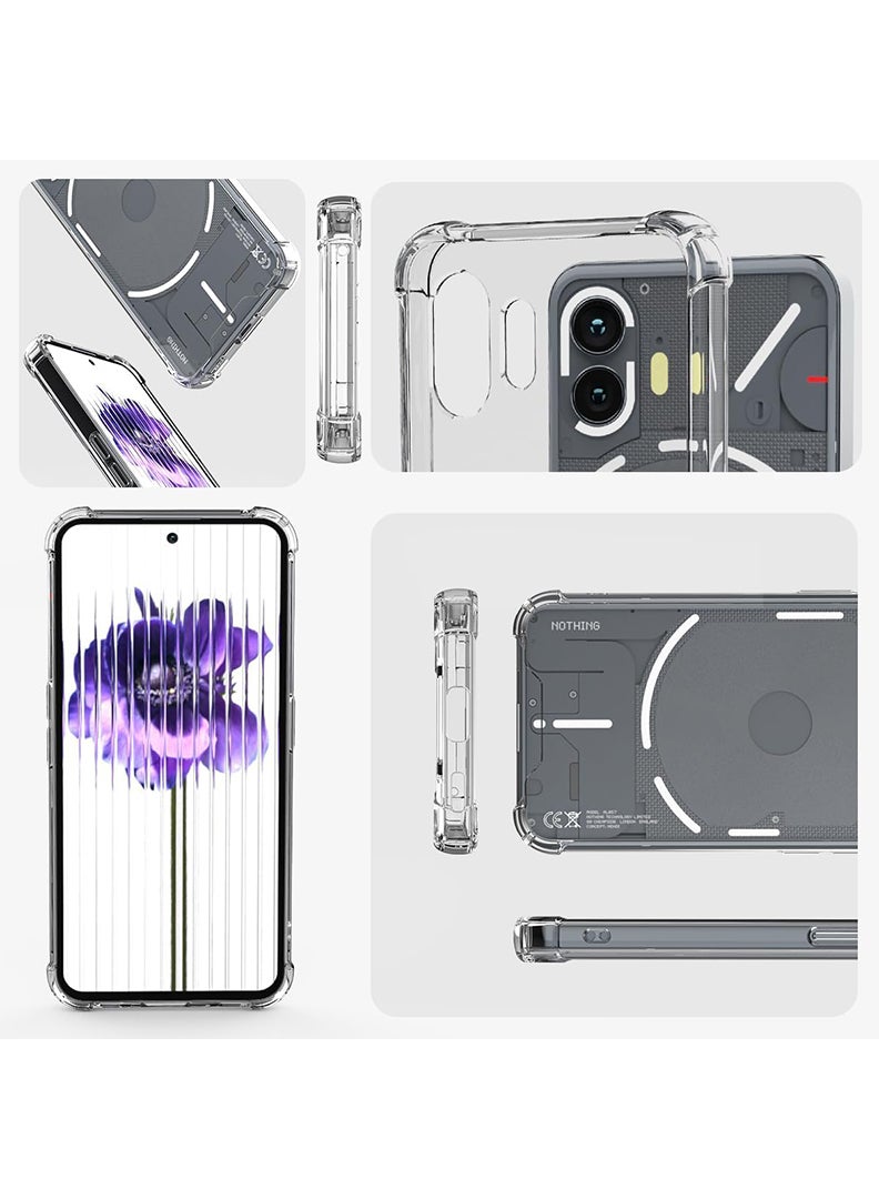 Theodor Nothing 2 Clear Case, Shock-Absorption TPU Cell Phone Cover with Reinforced Corners, Soft Flexible & Crystal Clear Protective Bumper Case - Image 3
