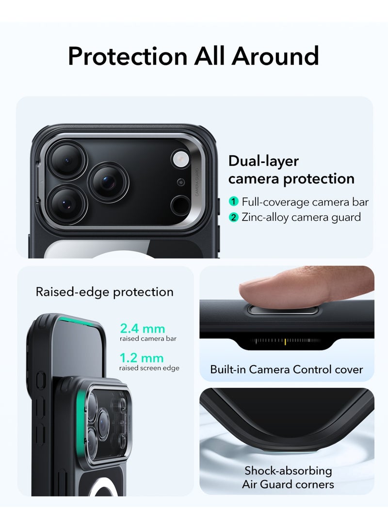 ESR for iPhone 17 Pro Case with Stash Stand, Camera Control Cover Compatible with MagSafe, Military-Grade Drop Protection Magnetic Phone Case for iPhone 17 Pro, Scratch-Resistant Back Cover black - Image 4