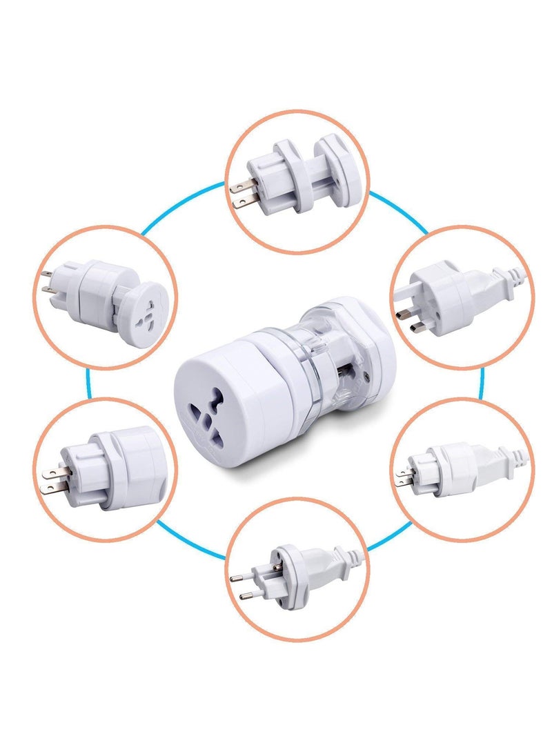HI PLASST PINS N PLUGS HiPLASST International All in One Universal Travel Adapter EuropeUKUSChinaIndia Universal Worldwide Charger Plug for Phone Laptop Mobile Round Universal Travel Adapter  - Image 2