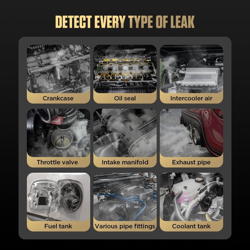 Autool Car Smoke Machine EVAP Leak Detector Vacuum Leak Tester 12V Leak Detector for Fuel Lines in Vehicles Integrated Air Compressor Motor with Pressure Gauge for Cars, Motorcycles, Trucks, Boats - Image 2