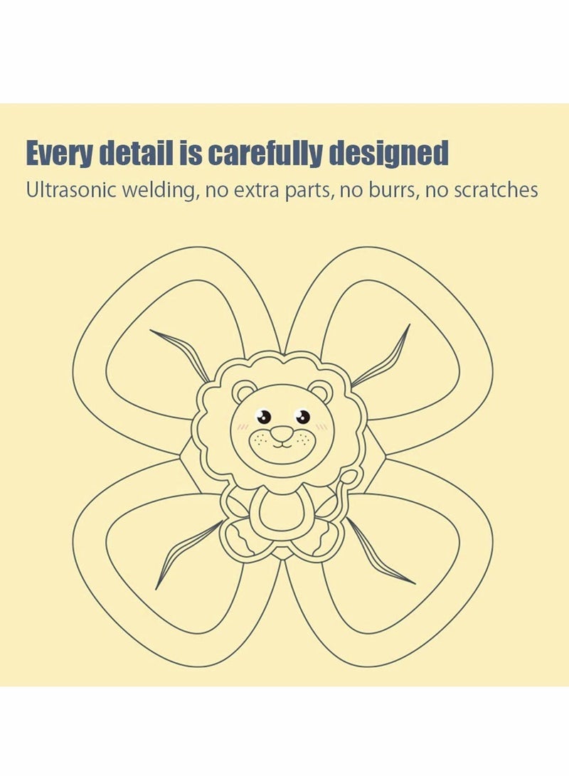 Spin Toy for Baby, 3 Pcs Spinning Baby Toy Cartoon Animal Spinning Top Girls Boys with Rustling Sound and Rotating Wind Leaves - Teething Toys | Spinning Toys | Baby Bath Toys - Image 5