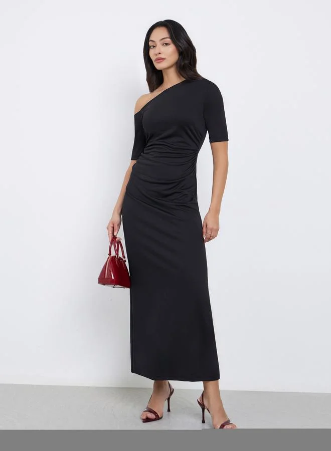 Styli Black Bodycon Maxi Dress