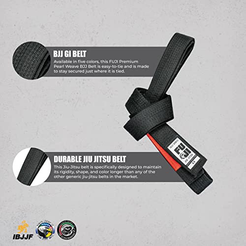 FUJI Premium Pearl Weave BJJ Belt, Jiu Jitsu Black Belt, A3 - Image 5