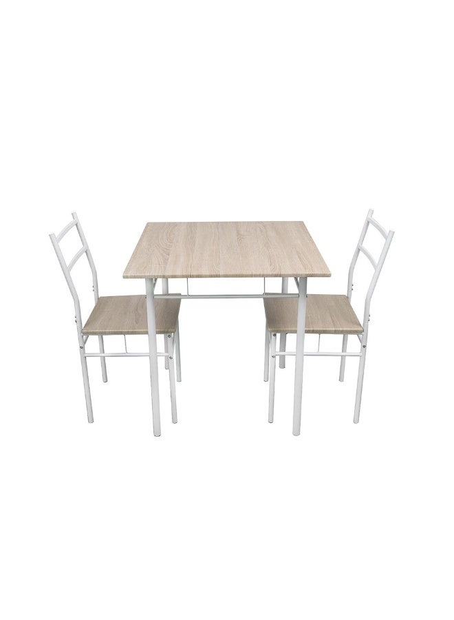DANUBE HOME Viola 1 + 2 Dining Set - Light Oak | Stylish 2-Seater Dining Room Furniture | Engineered Wood Table & Metal Chairs | Ideal for Small Spaces | Table & Chairs Included - Image 2