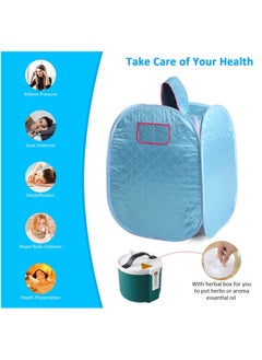 Generic Portable Steam Sauna Home Spa Private Room Sauna Tent Folding Personal Sauna Bath Kit with Timer Remote Control 2L Steam Pot Carrying Bag for Detox Relaxation (Blue)  - Image 2