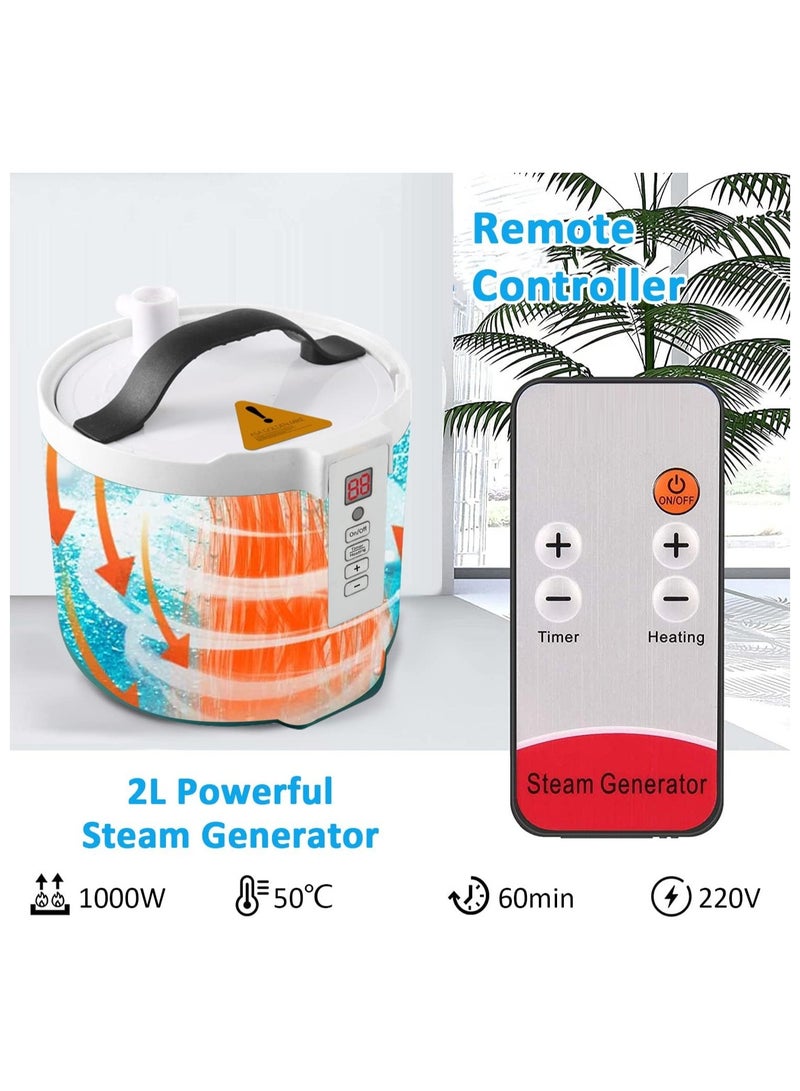 خيمة بخار ساونا محمولة مع مولد بخار سعة 2 لتر، صندوق ساونا شخصي منزلي كامل الحجم وغرفة بخار للاسترخاء المنزلي والمنتجعات الصحية بما في ذلك حقيبة حمل 1000 وات (أزرق) - Image 4