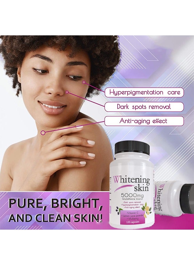 Skins Glutathione Capsules 120 Capsules, Anti Oxidant Effect, Remove Dark Spots - Image 3