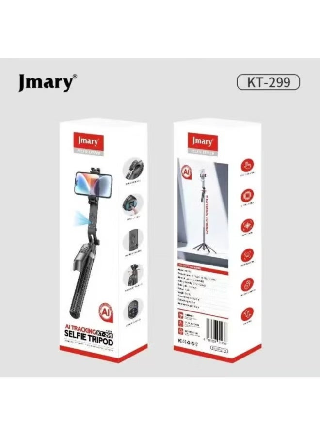 جيه ماري حامل ثلاثي القوائم دوار ذكي Jmary KT-299 وعصا سيلفي مع مستشعر وجه بالذكاء الاصطناعي، بطول 1.8 متر - Image 2