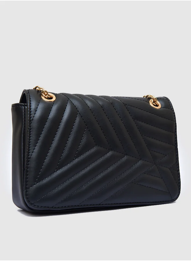 Vincci Quilted Shoulder Bag With Chain