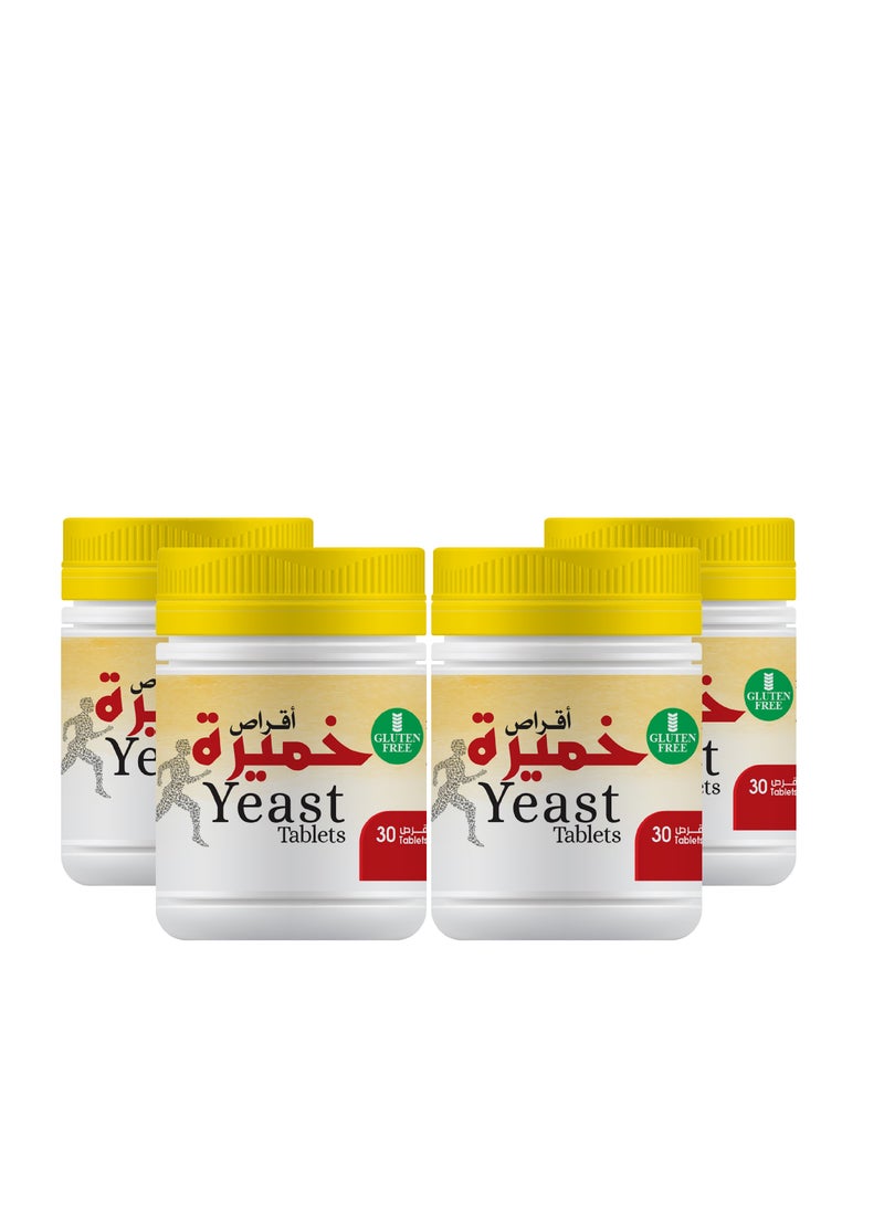 MARVEL - Yeast Tablets, Supports General Health & Weight Gain, Gluten Free, 30 Tablets, 4 Packs, 120 Tablets - Image 1