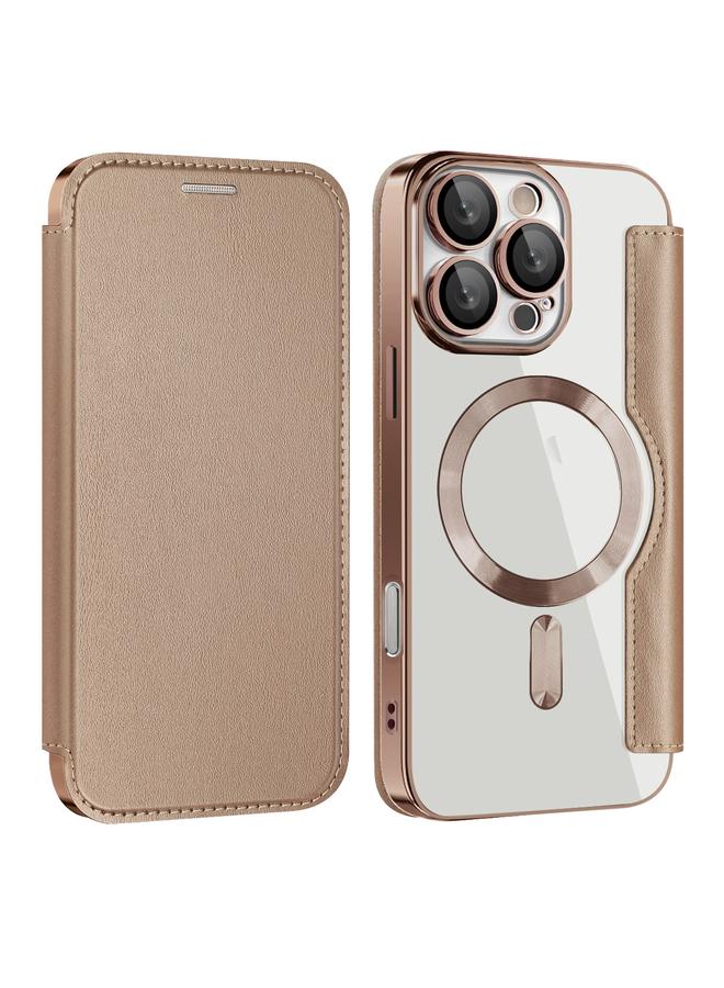 S-TOP Case For iPhone 16 Pro Shield MagSafe RFID Anti-theft Leather Phone Case - Image 1