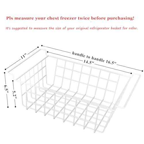 Orgneas 16.5" Chest Freezer Organizer Bins Deep Freezer Basket Storage Rack Bins Metal Wire Baskets Large Size 2Pcs - Image 3