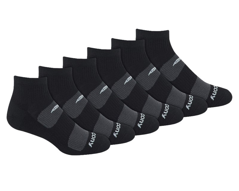 Saucony Mens MultiPack Mesh Ventilating Comfort Fit Performance Quarter Socks 6 12 - Image 3