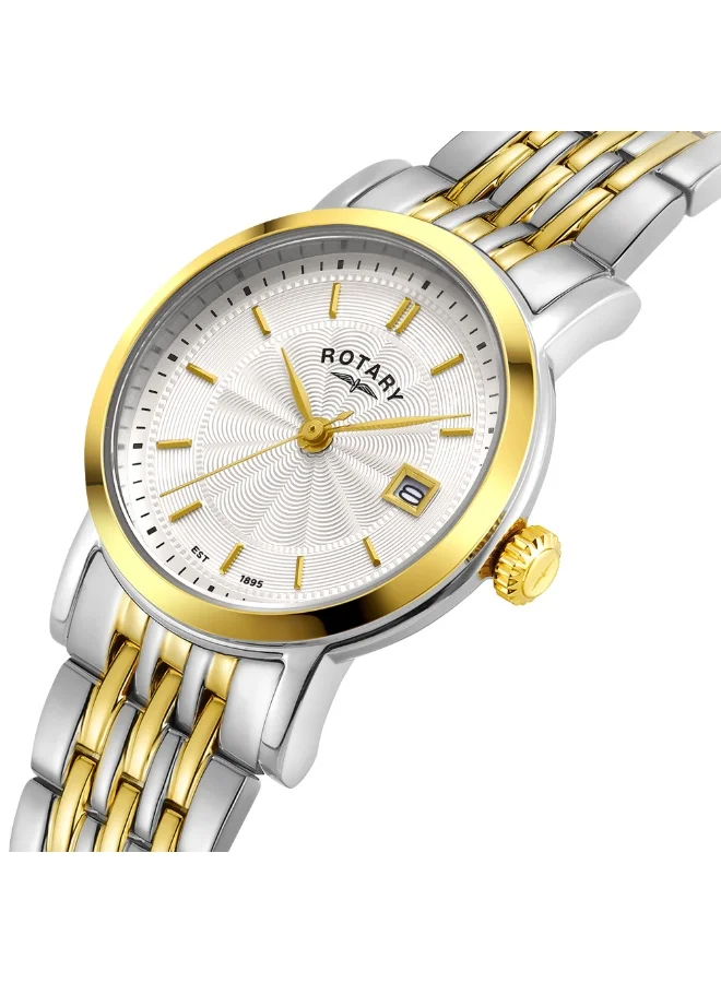 ROTARY Rotary Ladies Heritage Silver Dial Silver & Gold Plated Stainless Steel Bracelet Watch - LB05421/70
