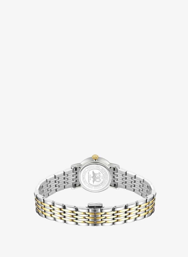 Rotary  Rotary Ladies Heritage Silver Dial Silver & Gold Plated Stainless Steel Bracelet Watch - LB05421/70 for Women | Best Price UAE