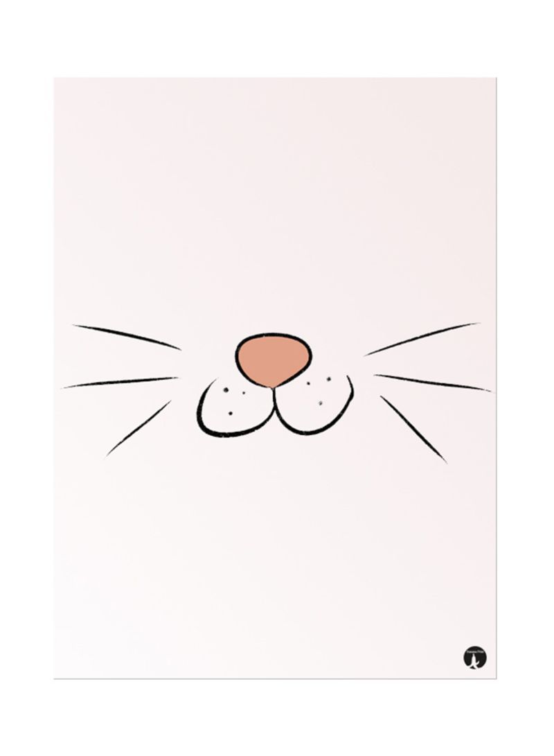 RKN Metal Plate Of  Whiskers Poster Pink/Black