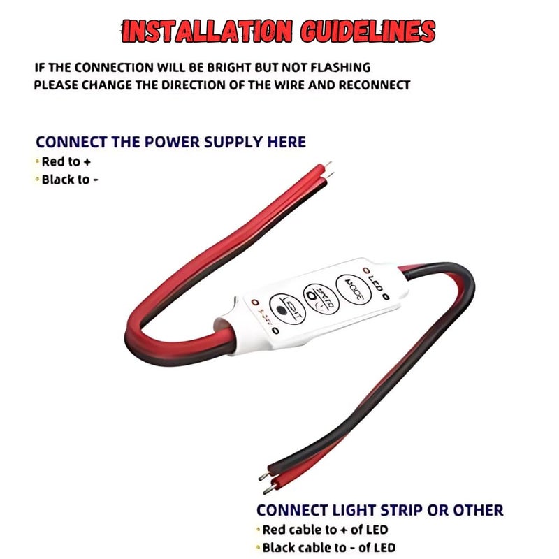 Autozap أوتوزاب 3 مفاتيح 12 فولت جهاز تحكم مضخم إضاءة شريط LED مفرد 2 قطعة - Image 4
