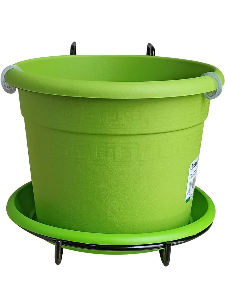 أيدل وعاء زهور معلق مثالي 20 سم - معلق إترسكو - وعاء بلاستيكي سعة 3.2 لتر مع خطاف للبلكونة والحديقة والنباتات الداخلية والخارجية - سلة معلقة زخرفية متينة - مصنوعة في إيطاليا - من إنتاج إيديل - Image 5