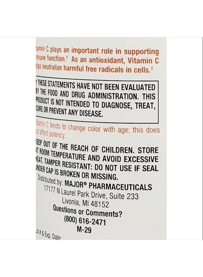 Major Pharmaceuticals Major Vitamin C-500 mg Ascorbic Acid - New Formula - Vitamin C Tablets - Dietary Supplement - 300 Tablets - Image 3