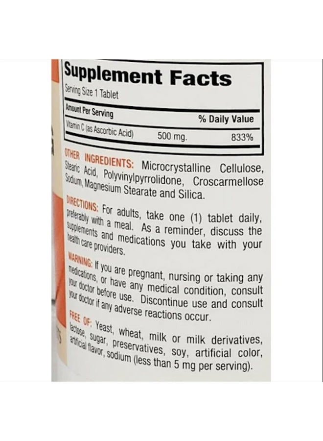 Major Pharmaceuticals Major Vitamin C-500 mg Ascorbic Acid - New Formula - Vitamin C Tablets - Dietary Supplement - 300 Tablets - Image 2