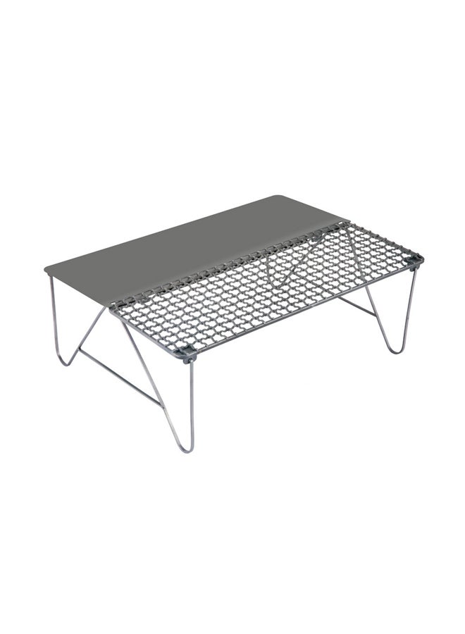 دي بي تي، مركاب نار تيتانيوم، شواية فحم شواء صغيرة محمولة للنزهات والشواء، رصاصي، مقاس 25*35*13 سم - Image 1